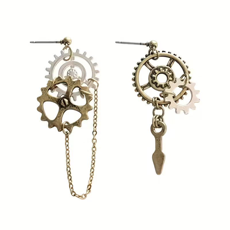 Steampunk - stílusú fogaskerék fülbevaló