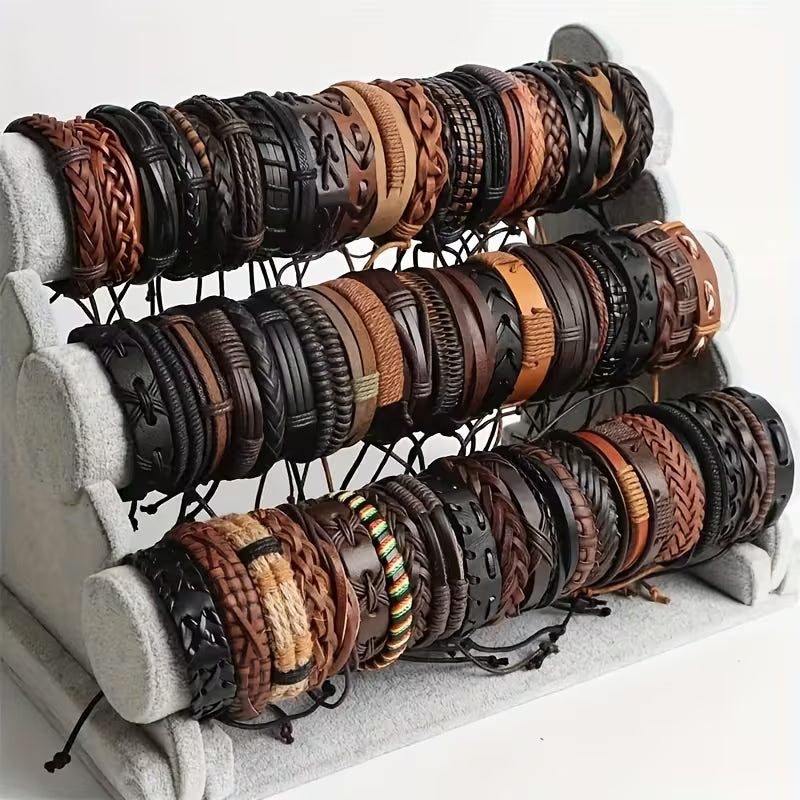 Steampunk - antik stílusú PU bőr karkötők