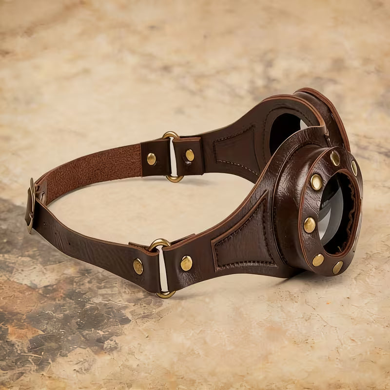 Steampunk - bőr vintage szemüveg