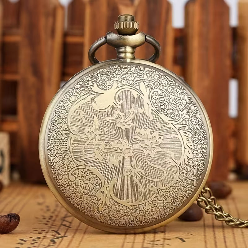 Steampunk - Faragott férfi zsebóra, divatkiegészítő