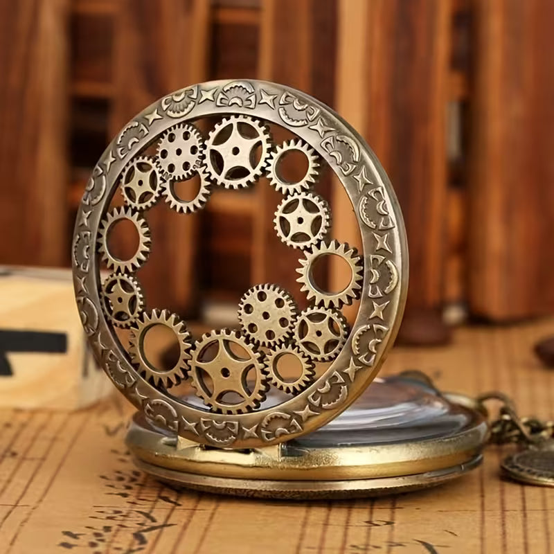 Steampunk - Faragott férfi zsebóra, divatkiegészítő