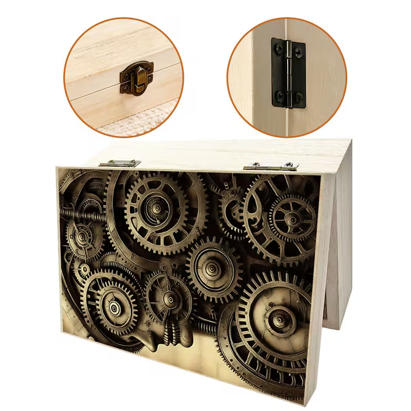 Steampunk - fa tárolódoboz,