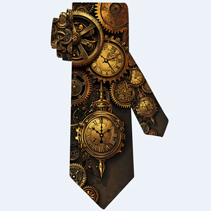 Steampunk - fogaskerék mintás nyakkendő