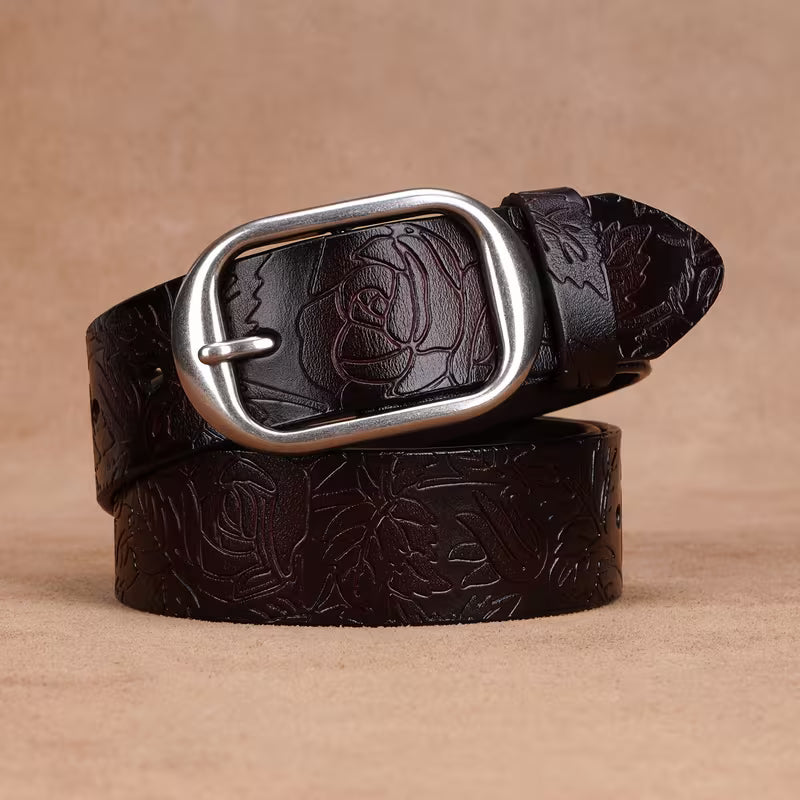 Steampunk - Női bőr öv patentos csattal