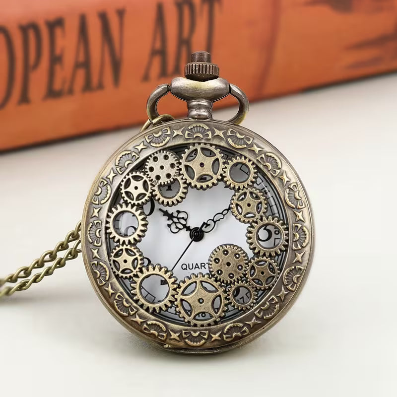Steampunk - Faragott férfi zsebóra, divatkiegészítő