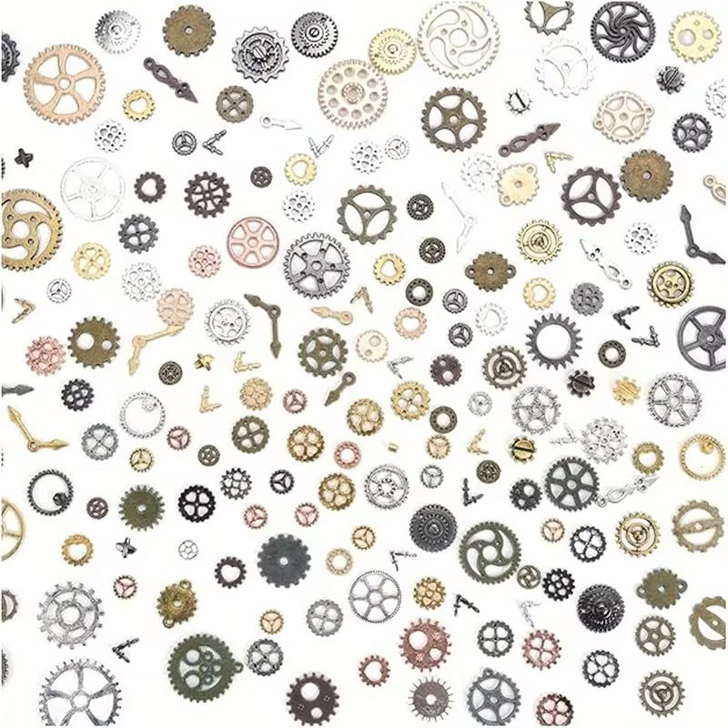 Steampunk - 200g Vegyes Steampunk Ötvözet Fogaskerék Medál Vintage Mechanikus Díszek Ékszerkészítéshez