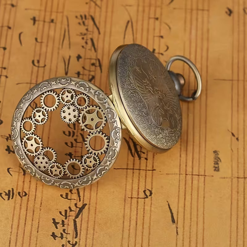 Steampunk - Faragott férfi zsebóra, divatkiegészítő