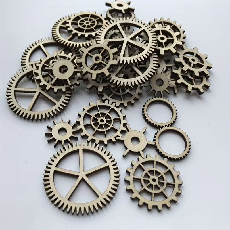 Steampunk - 36 Darab Fából Készült Fali Dekoráció Nappalikhoz És Hálószobákhoz