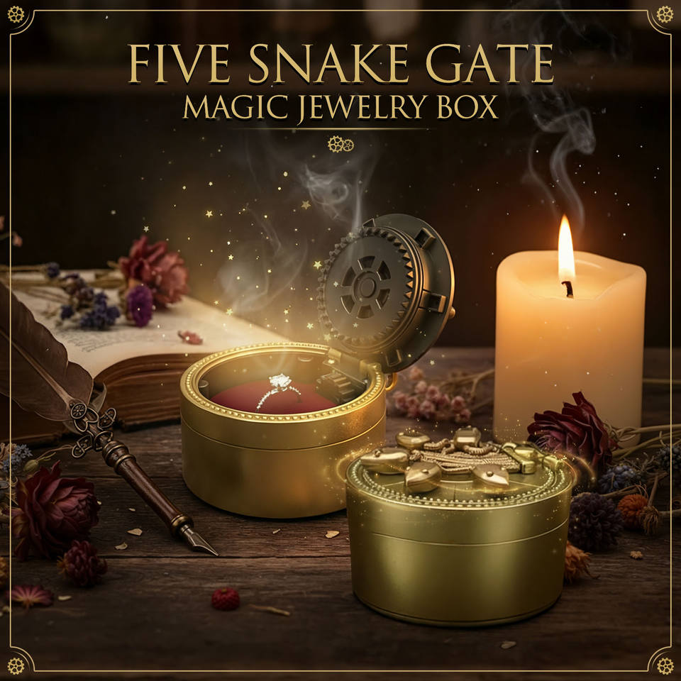 Gothic Home Decor Snake Door Mystery Box Dark Academia Aesthetic Trinket Case Vintage Sculpture Desktop Jewelry Storage Box