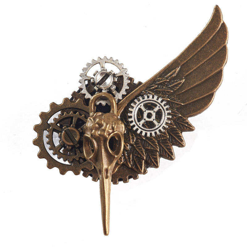 Steampunk - Szárnyasbogár fogaskerék bross