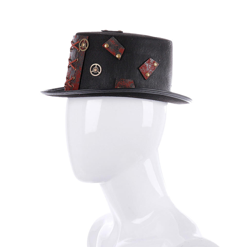 Steampunk - Handmade kalap, fogaskerék, gótikus, fekete