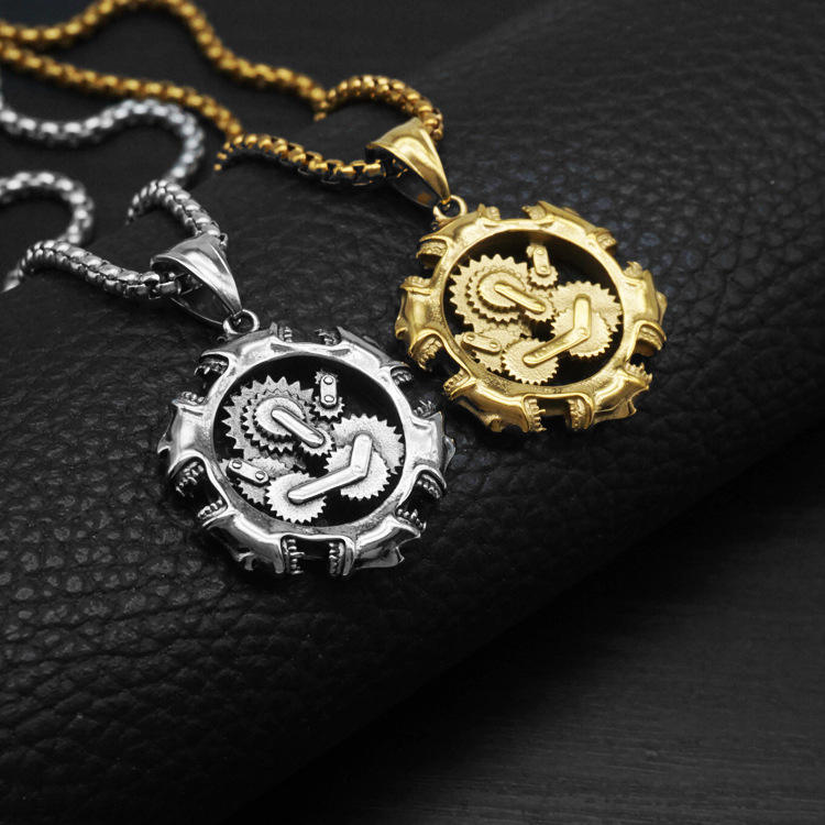 Steampunk - Vintage, fogaskerék, medál - nyaklánc