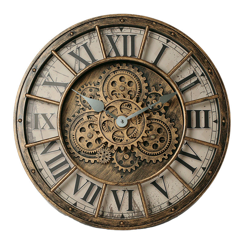 Steampunk Metal – Steampunk fogaskerék dekorációs falióra (fém) 45,72 cm átmérő, arany