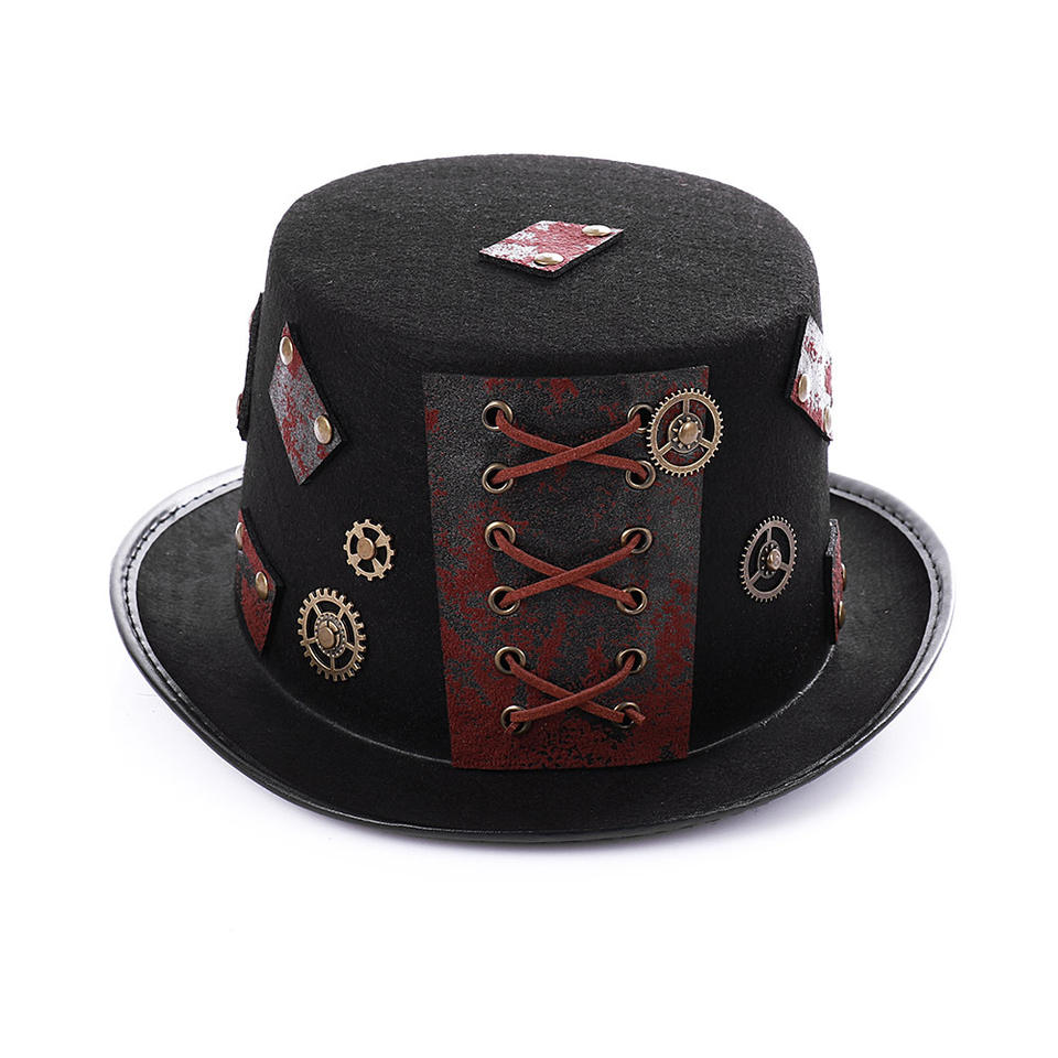 Steampunk - Handmade kalap, fogaskerék, gótikus, fekete