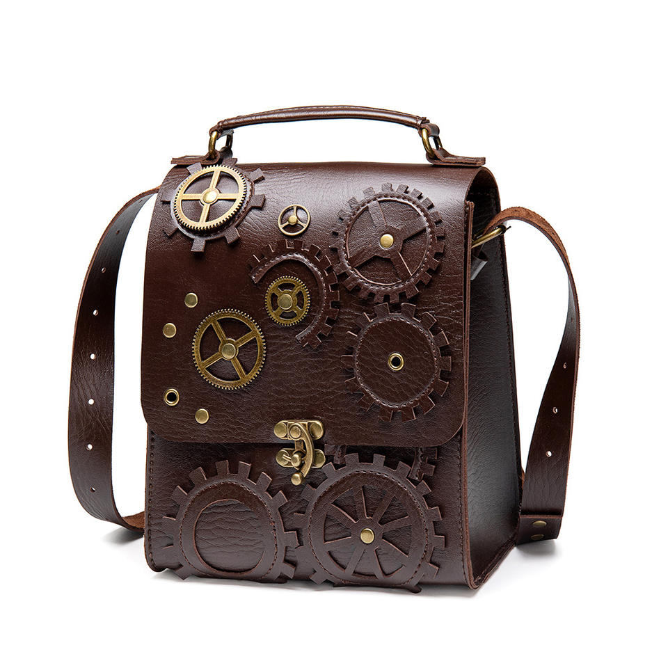 Steampunk - Táska, barna, vegánbőr