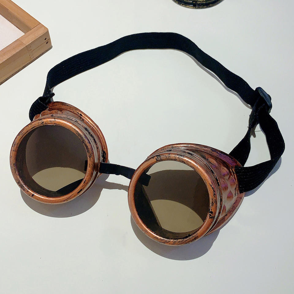 Steampunk - Napszemüveg, kerek, bronz