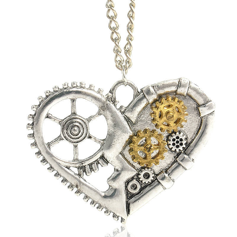 Steampunk - Fogaskerekes, bagoly formájú, medál és nyaklánc
