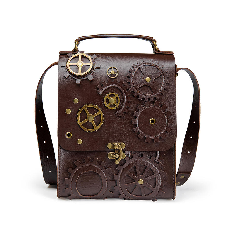 Steampunk - Táska, barna, vegánbőr