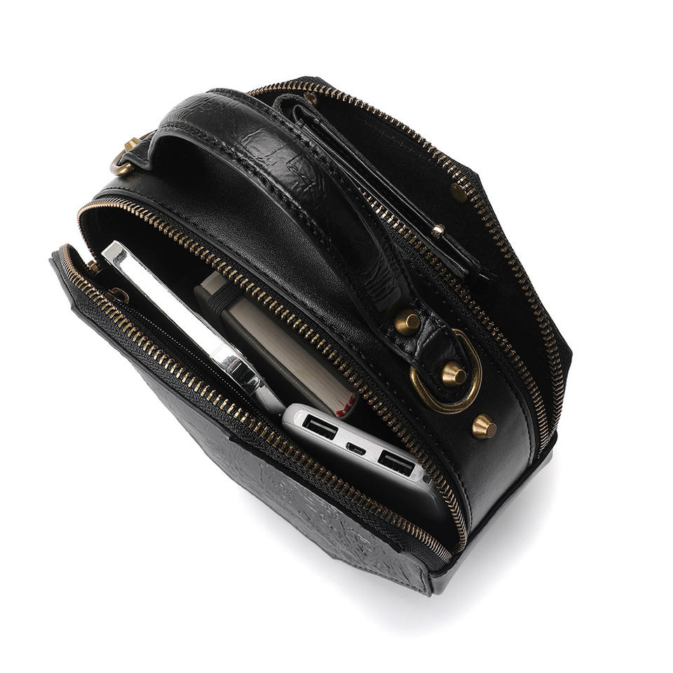 Steampunk - Óra cosplay crossbody táska, vegánbőr, 18x10x18cm