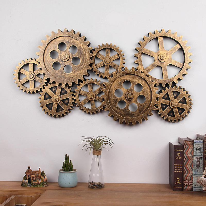 Steampunk Gear – Steampunk fogaskerék kreatív fali dekoráció 94*51*6cm, ezüst