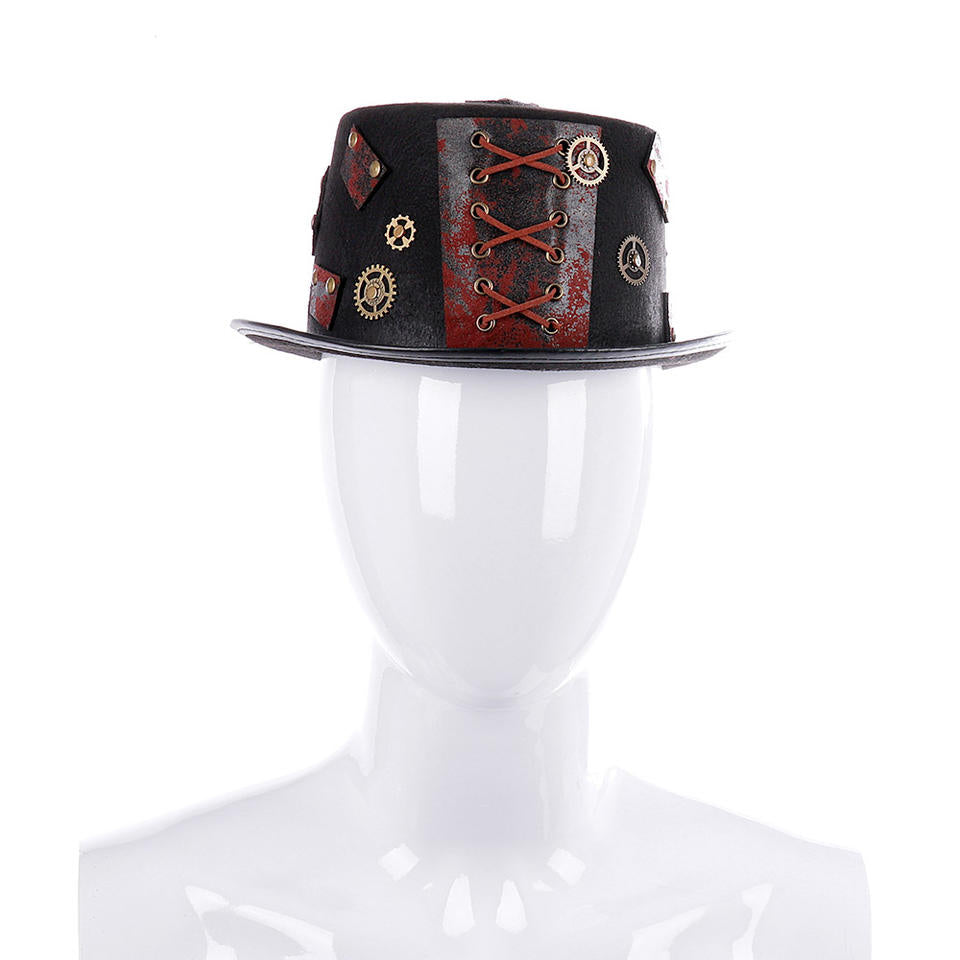 Steampunk - Handmade kalap, fogaskerék, gótikus, fekete