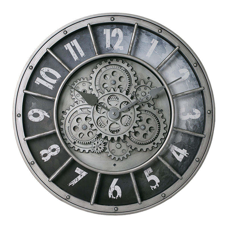 Steampunk Metal – Steampunk fogaskerék dekorációs falióra (fém) 45,72 cm átmérő, fekete
