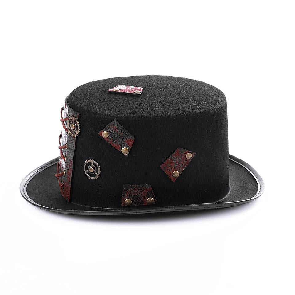 Steampunk - Handmade kalap, fogaskerék, gótikus, fekete