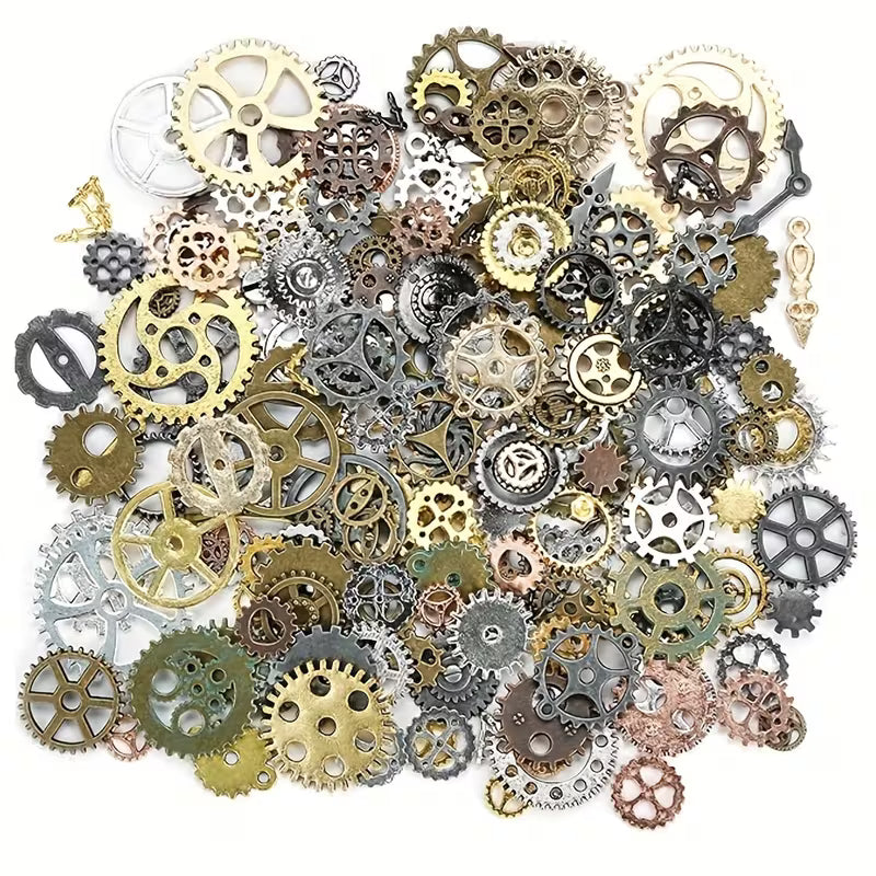 Steampunk - 200g Vegyes Steampunk Ötvözet Fogaskerék Medál Vintage Mechanikus Díszek Ékszerkészítéshez