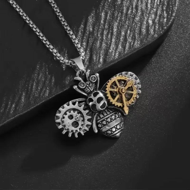 Steampunk - mechanikus méh nyaklánc