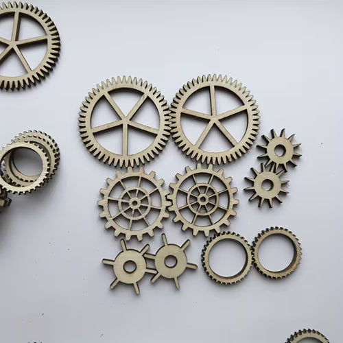 Steampunk - 36 Darab Fából Készült Fali Dekoráció Nappalikhoz És Hálószobákhoz