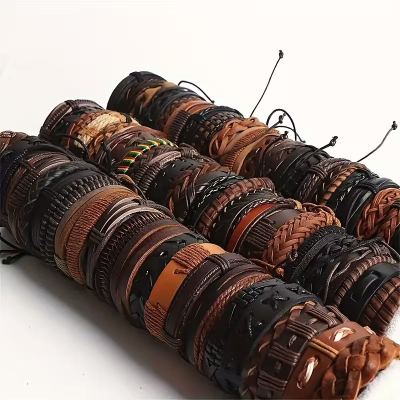 Steampunk - antik stílusú PU bőr karkötők