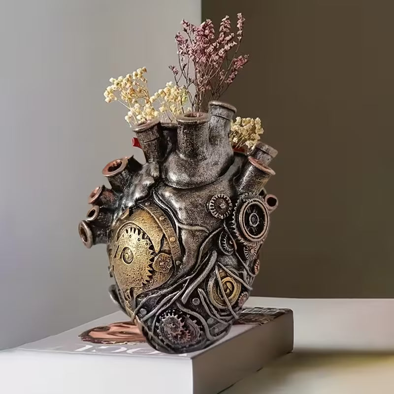 Steampunk-  szimulált mechanikus szív alakú dísz