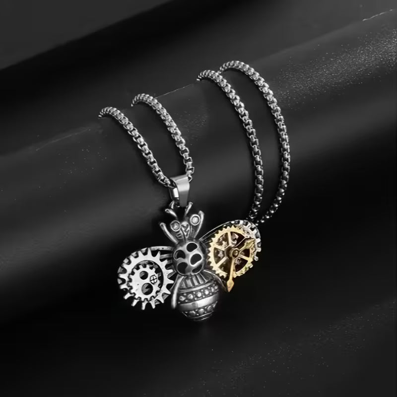 Steampunk - mechanikus méh nyaklánc